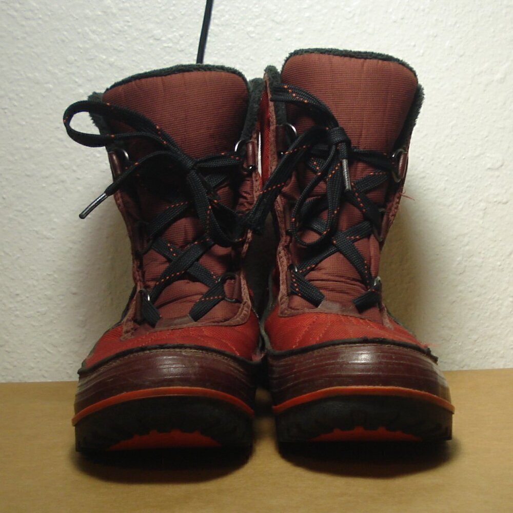 SOREL Tivoli II Boots Women's Size 10.5 Red Dahlia Black Lace Up Winter Shoe - Picture 2 of 12